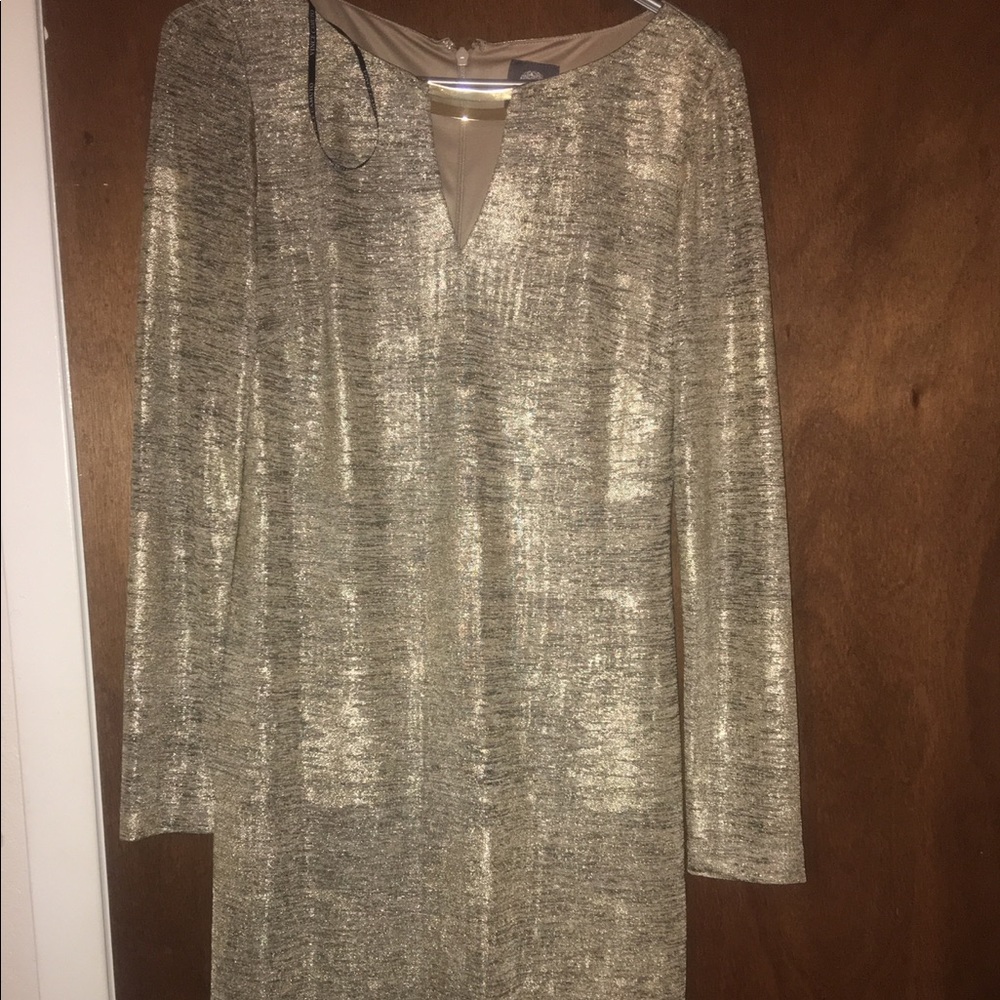 Gold shimmery thigh length dress